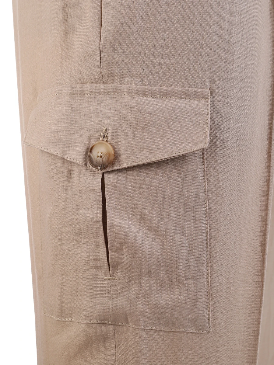 Брюки-карго льняные
