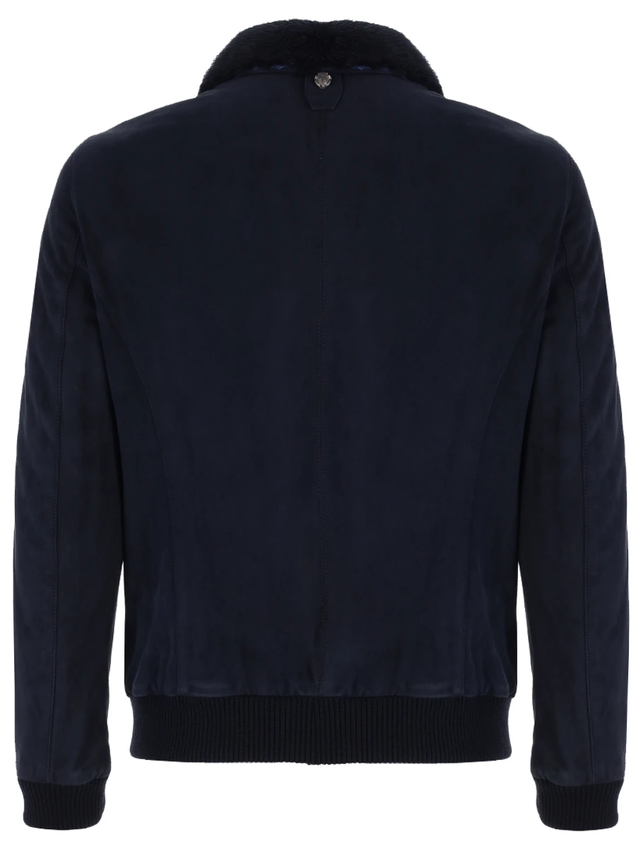 Бомбер замшевый с мехом