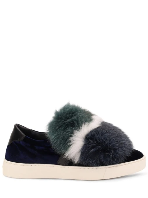 Слипоны с мехом лисы SANTONI