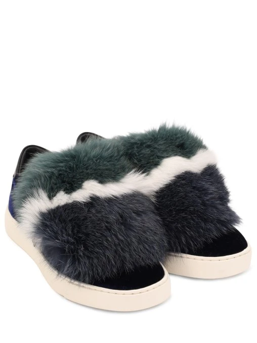 Слипоны с мехом лисы SANTONI