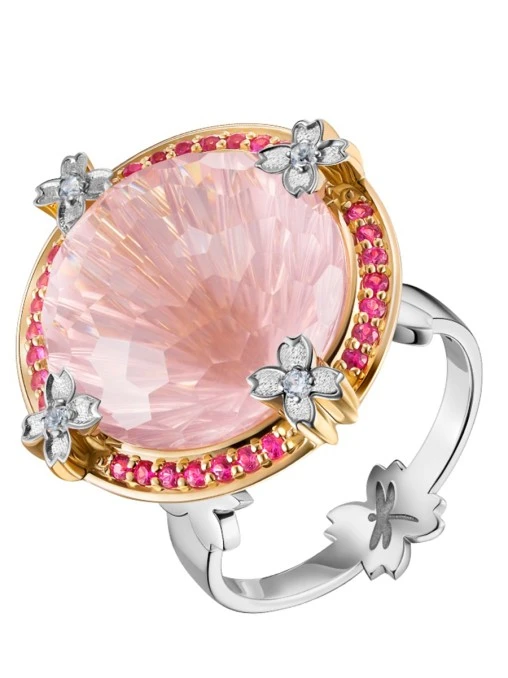 Кольцо с розовым кварцем NATASHA LIBELLE
