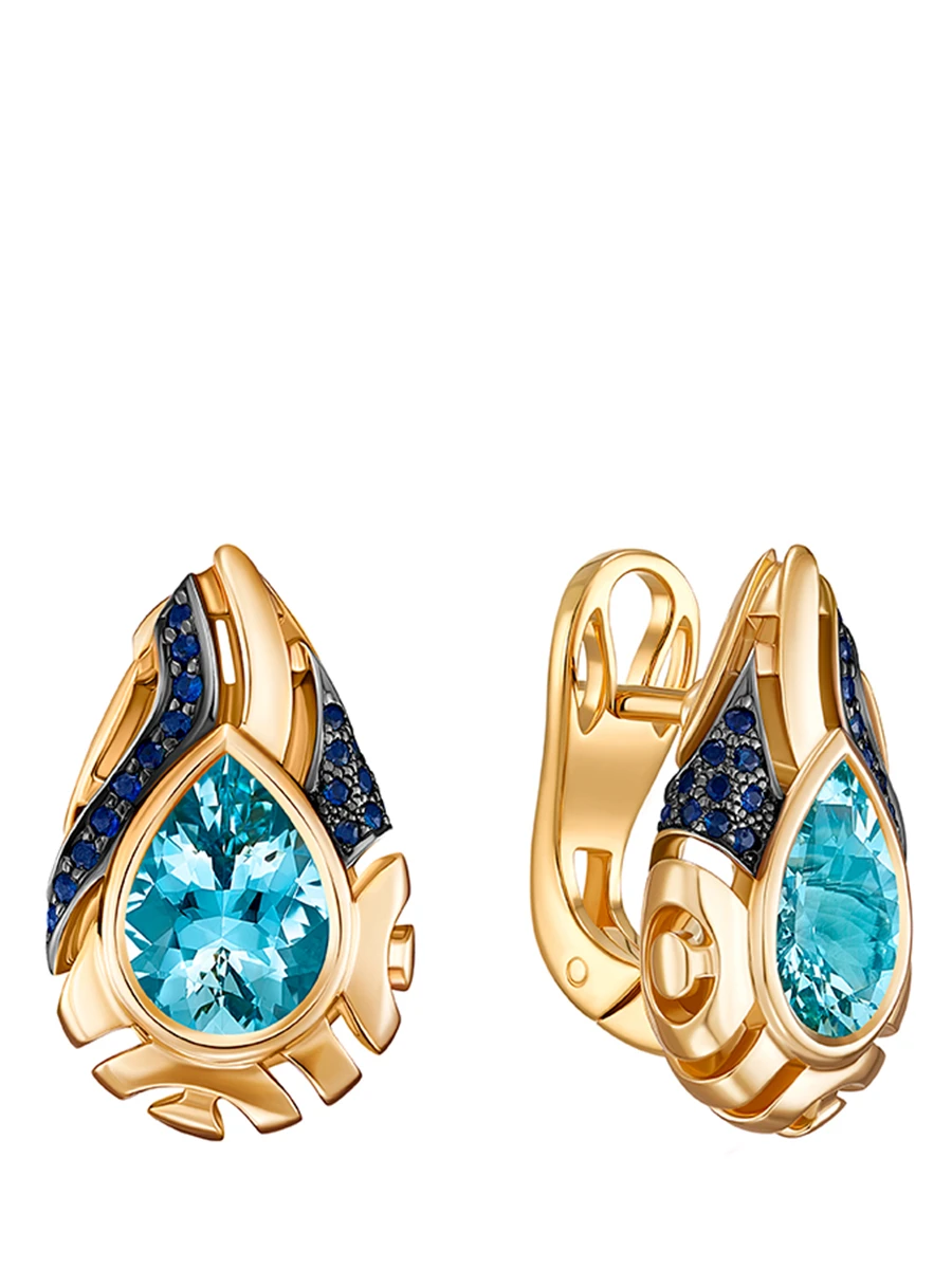 Серьги с аквамарином