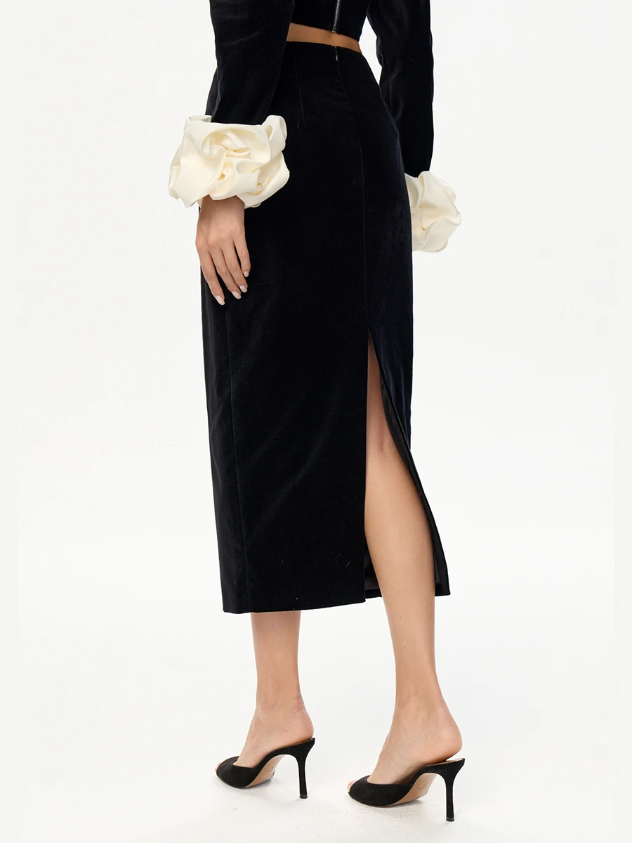 Юбка бархатная