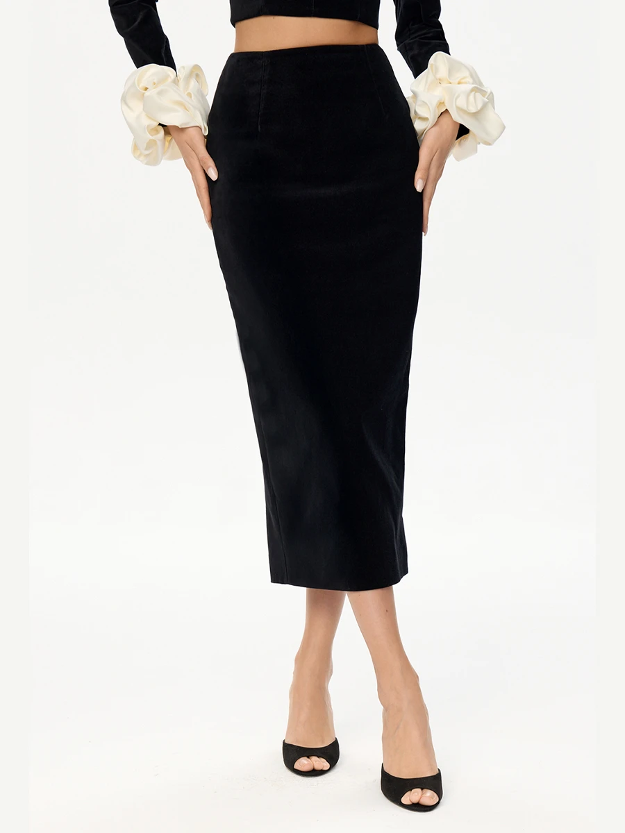 Юбка бархатная