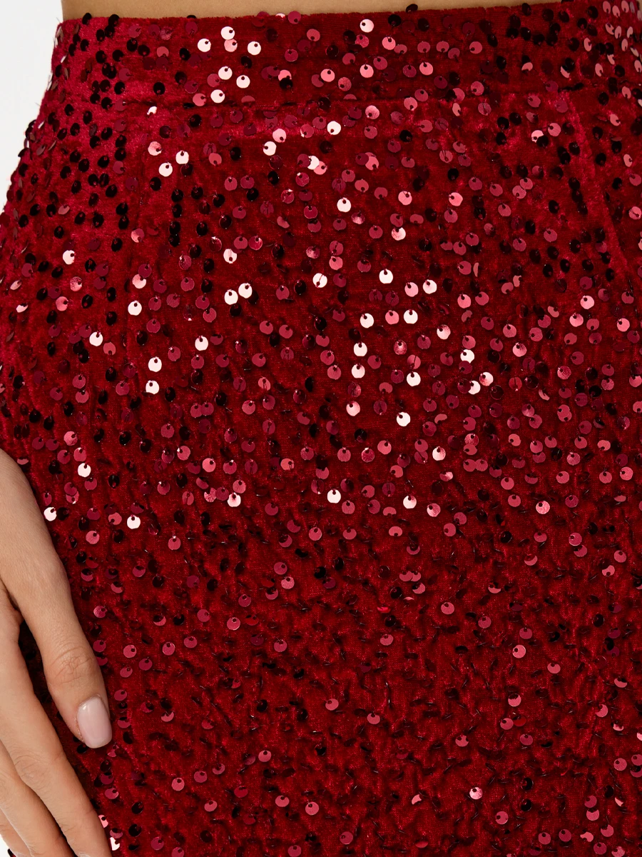 Юбка -годе бархатная с пайетками