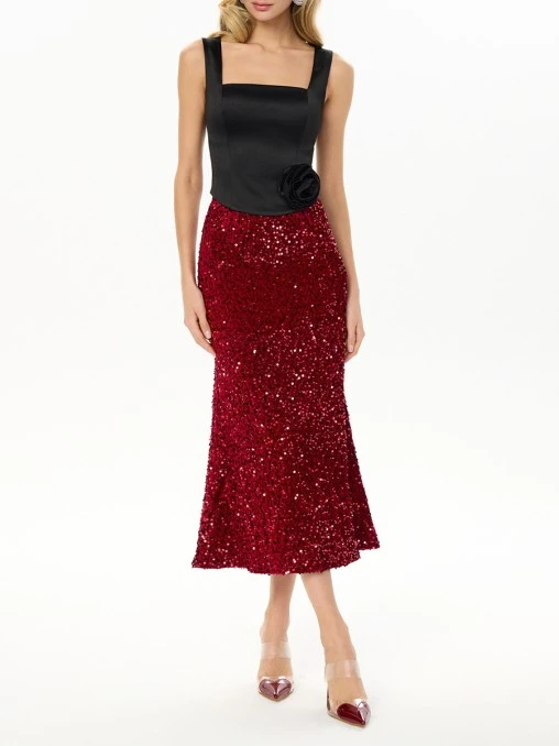 Юбка -годе бархатная с пайетками POST MERIDIEM