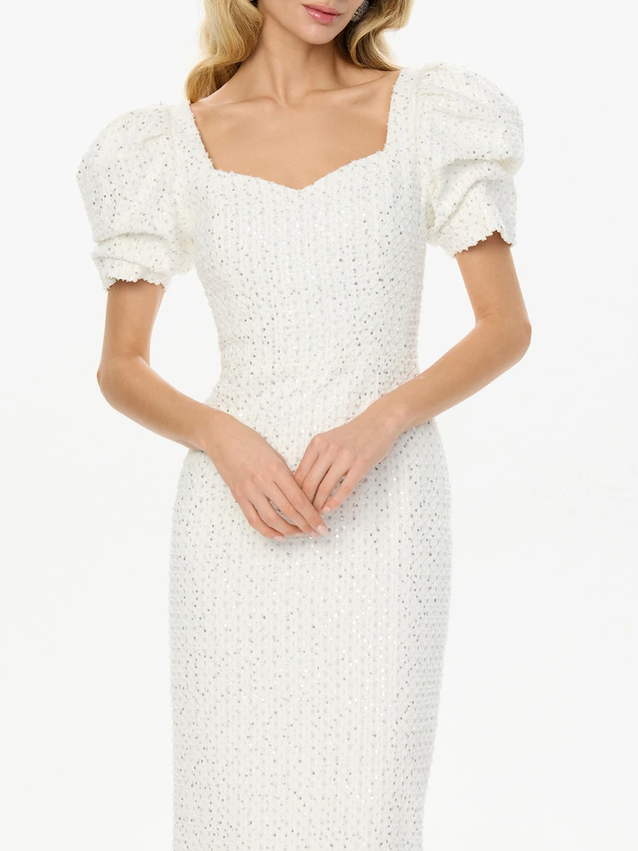 Платье джинсовое с пайетками