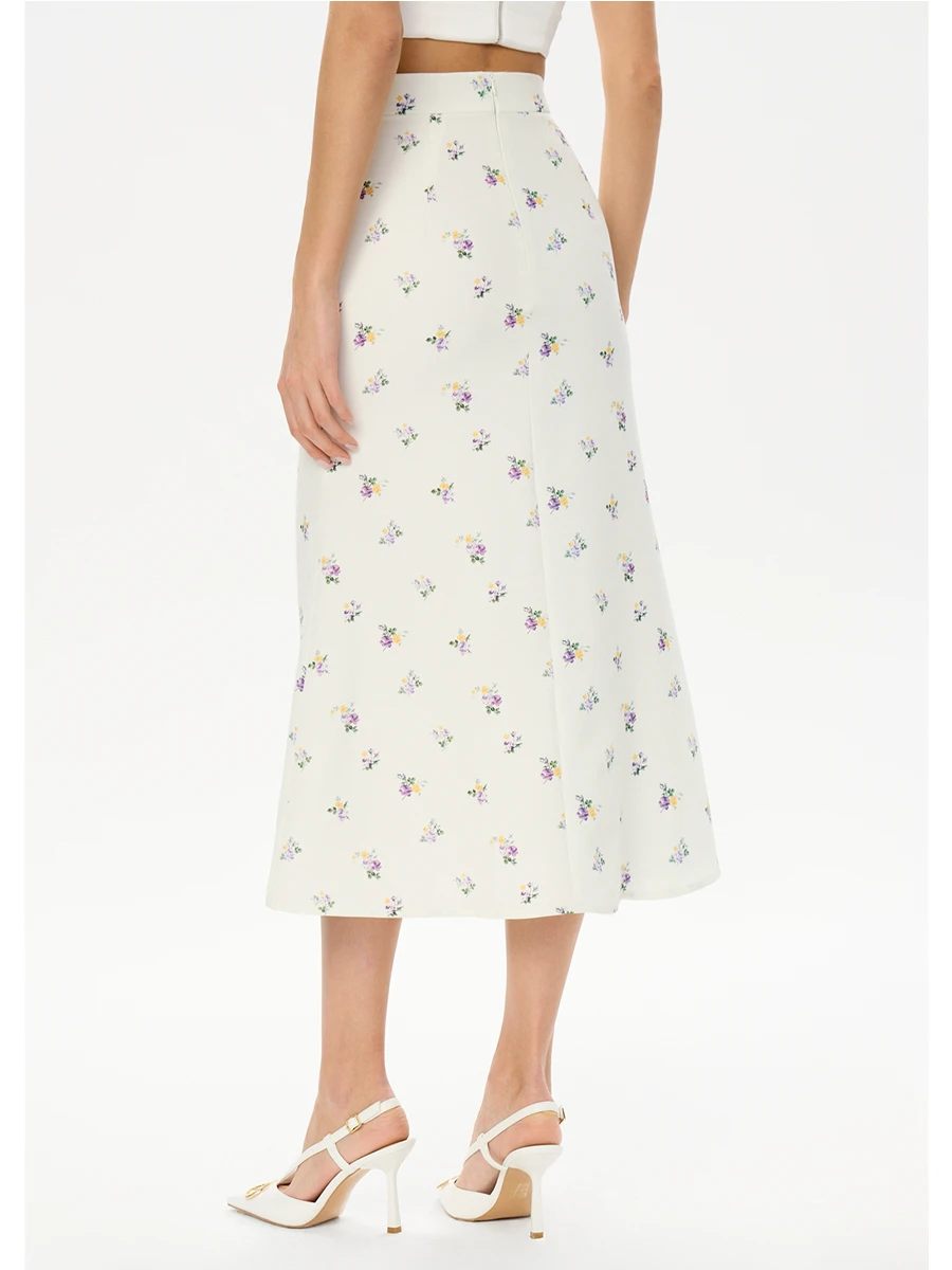 Юбка-годе с принтом