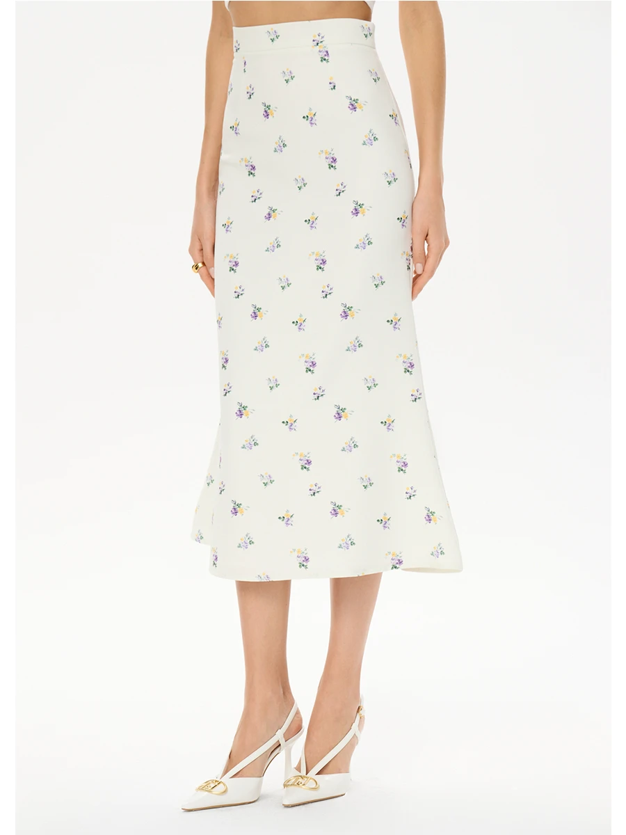 Юбка-годе с принтом