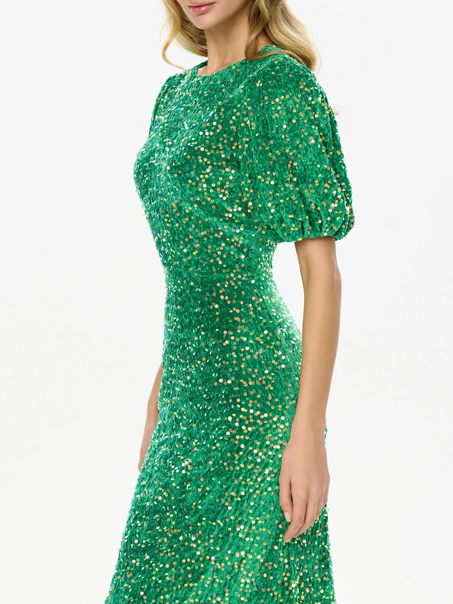 Платье бархатное с пайетками