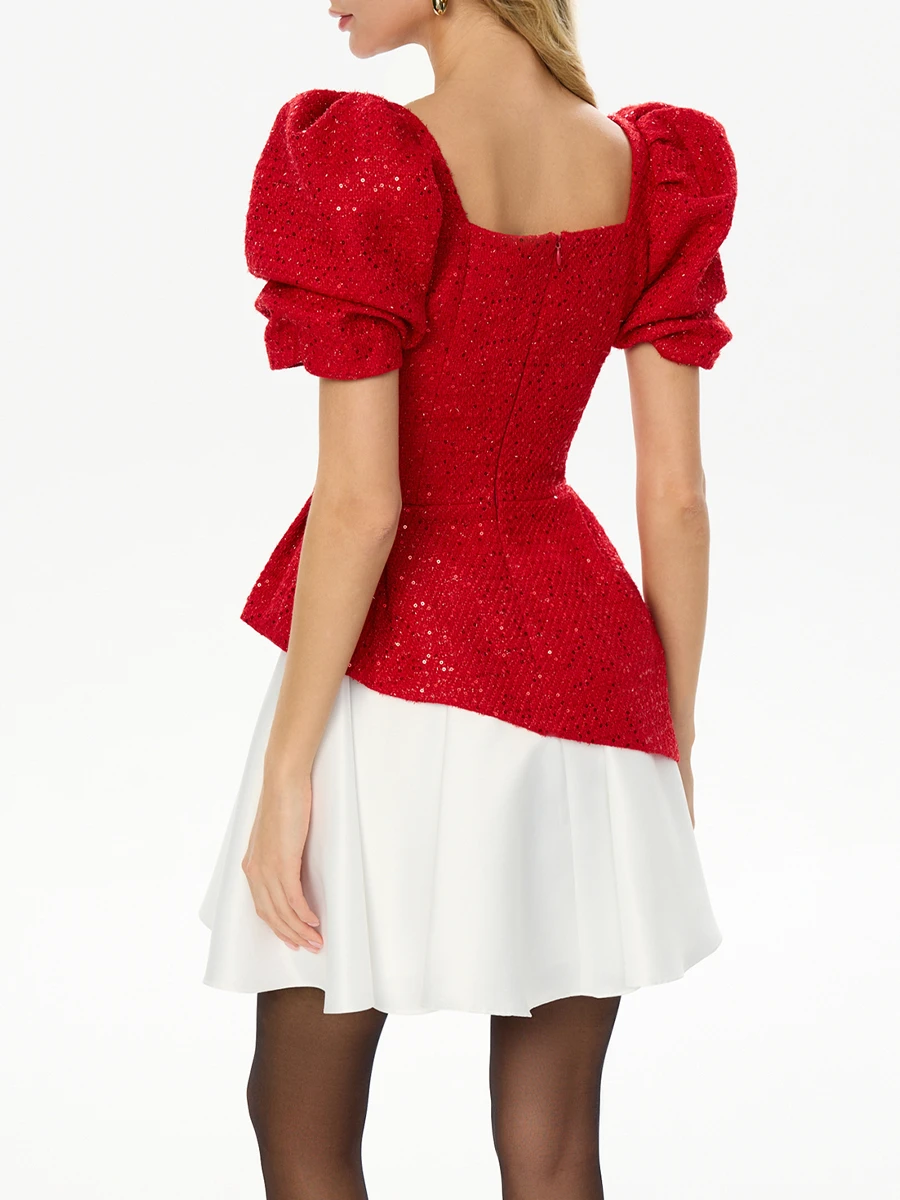 Топ из твида с пайетками