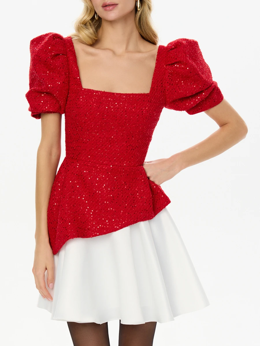 Топ из твида с пайетками