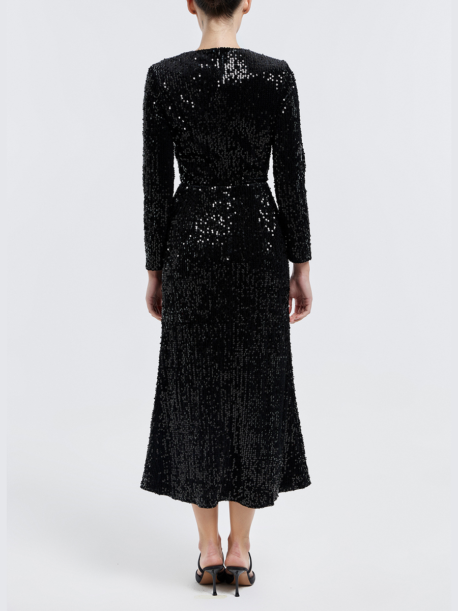 Платье бархатное с пайетками