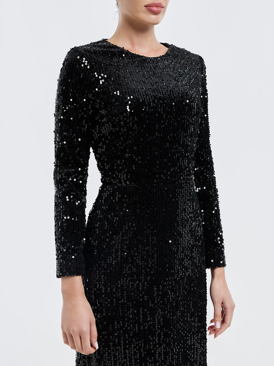Платье бархатное с пайетками