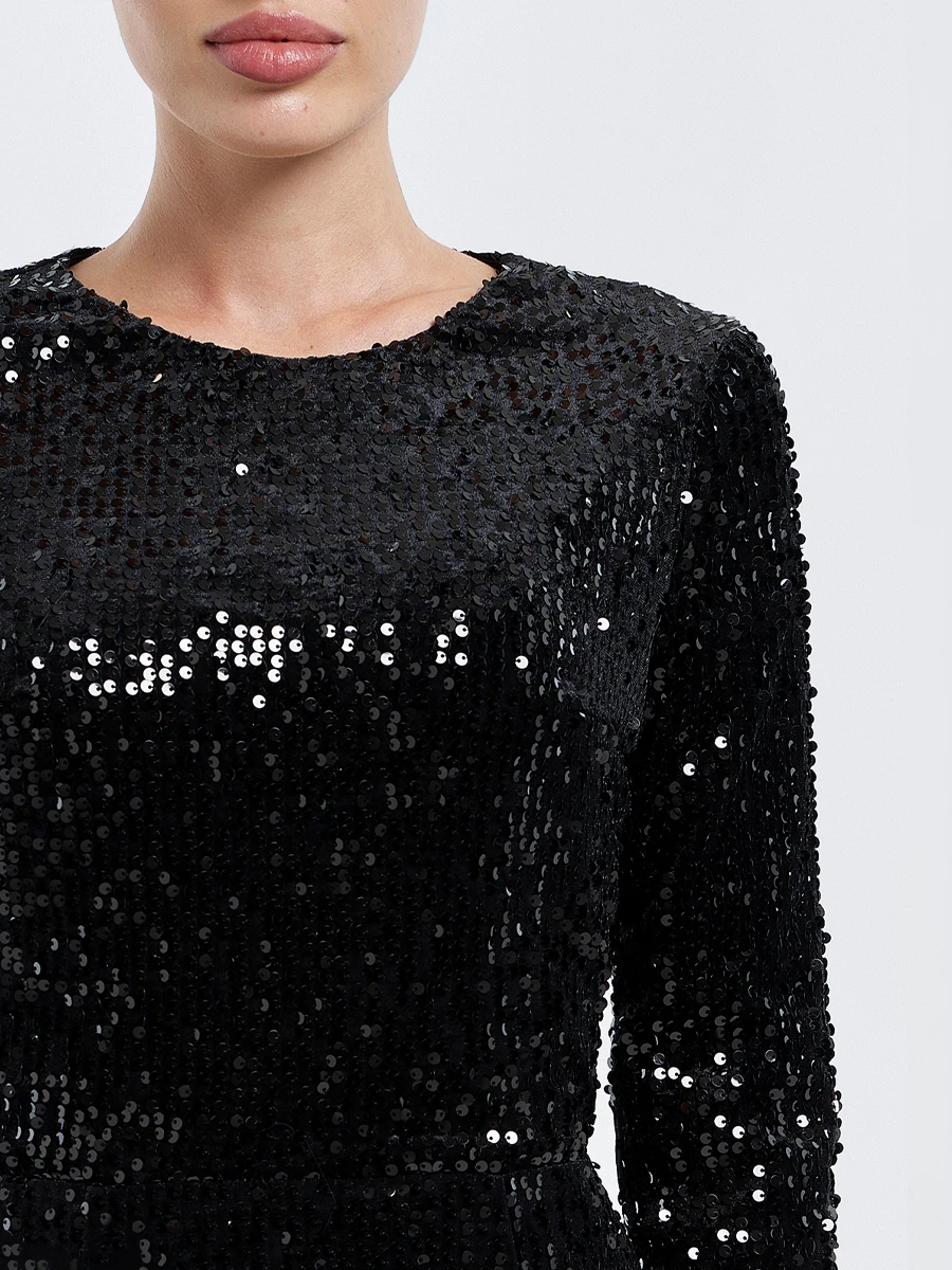 Платье бархатное с пайетками