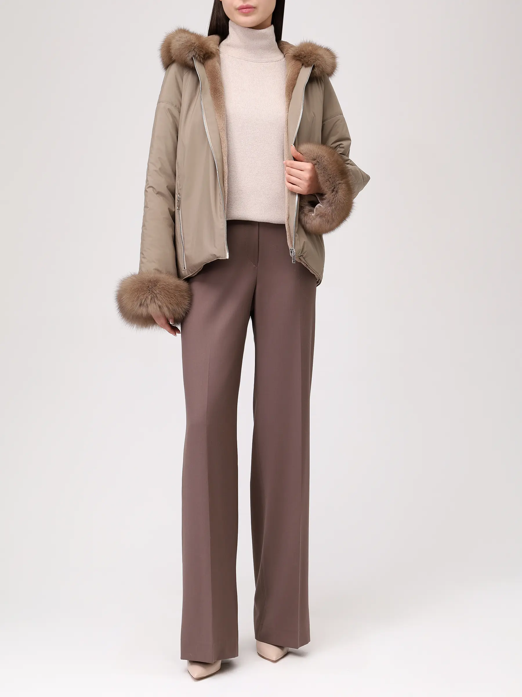 Куртка с мехом норки и соболя