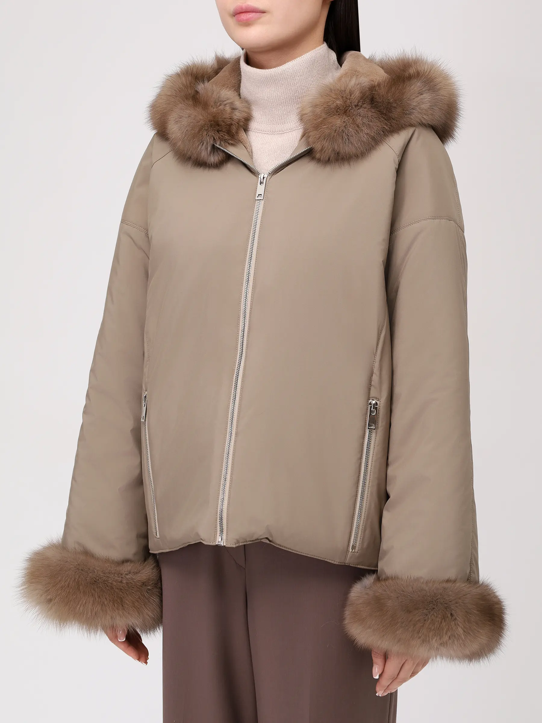 Куртка с мехом норки и соболя