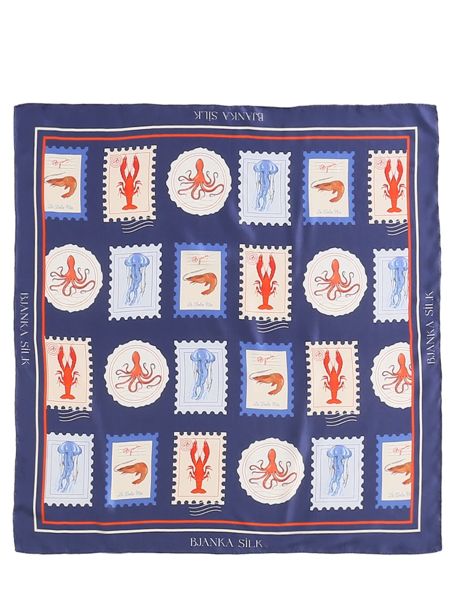 Платок-каре Письма с Капри из шелка