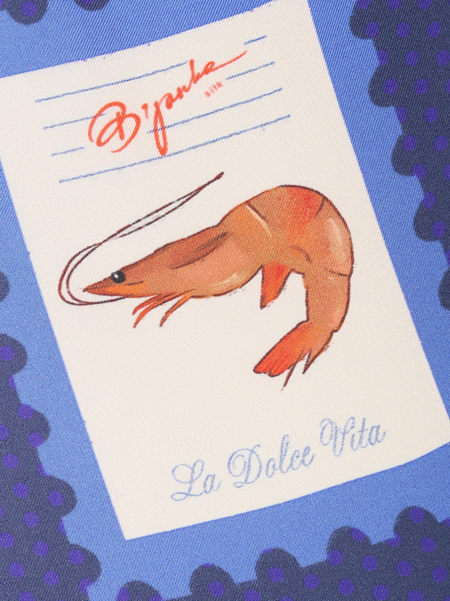 Платок-каре Письма с Капри из шелка