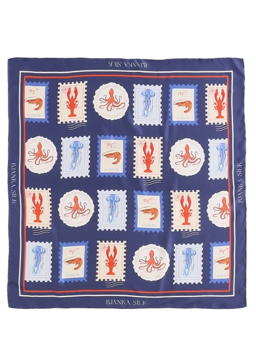 Платок-каре Письма с Капри из шелка BJANKA SILK