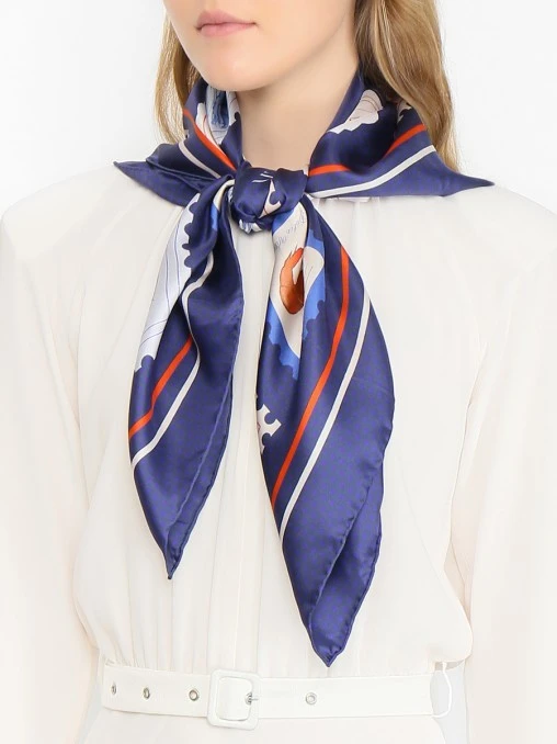 Платок-каре Письма с Капри из шелка BJANKA SILK