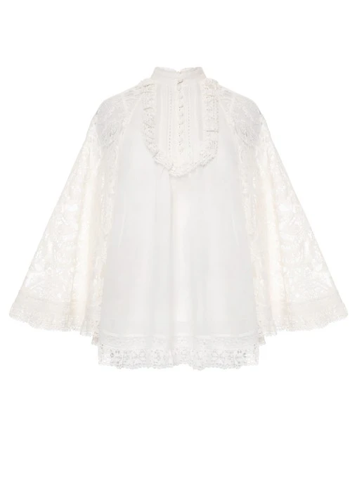 Блуза с кружевом ZIMMERMANN