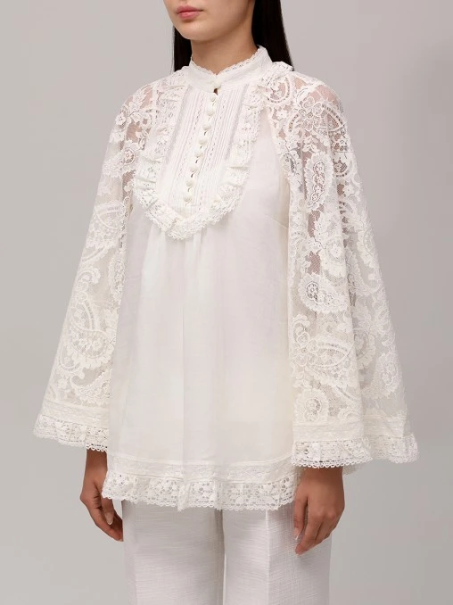 Блуза с кружевом ZIMMERMANN