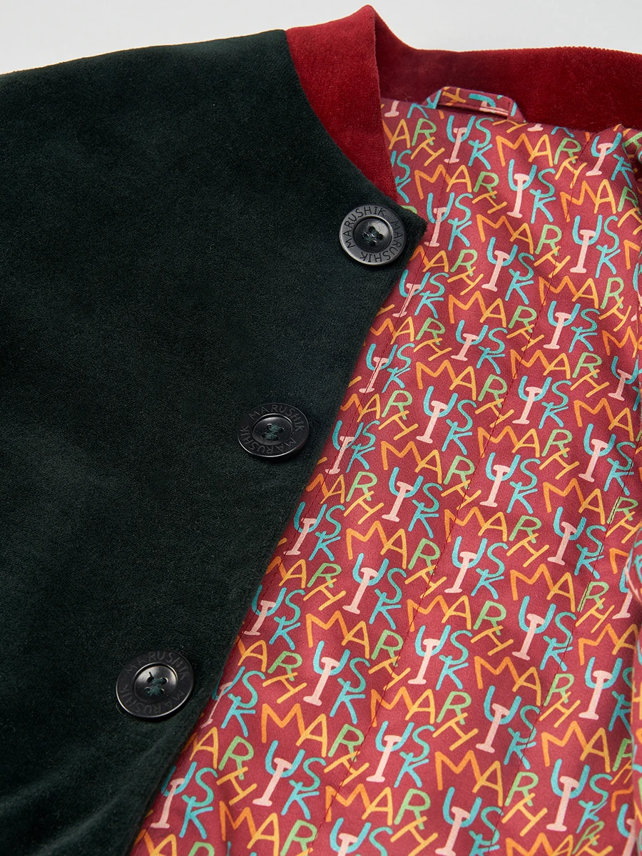 Бомбер Лесной Изумруд из бархата