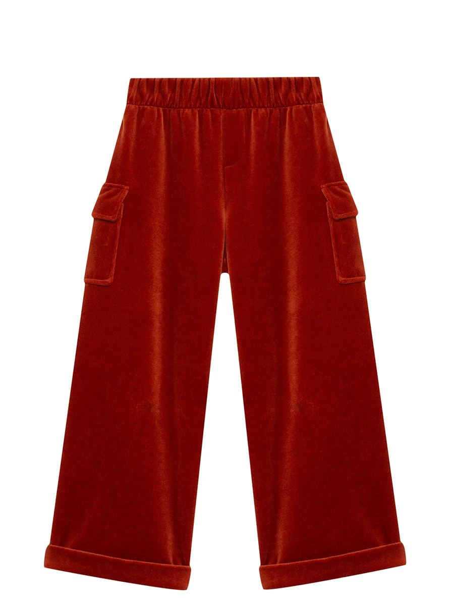 Брюки-карго Терракотовый Закат из бархата