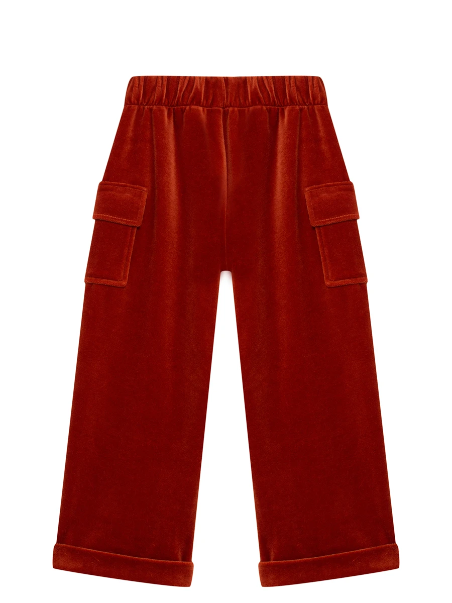 Брюки-карго Терракотовый Закат из бархата
