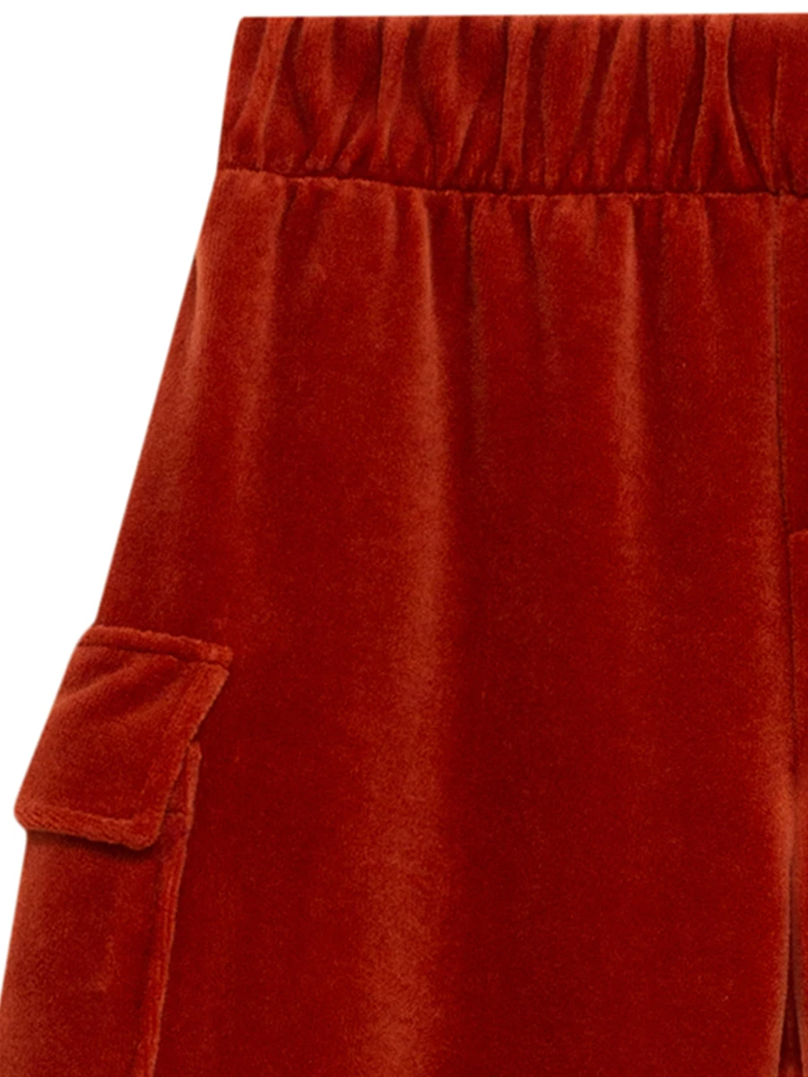 Брюки-карго Терракотовый Закат из бархата