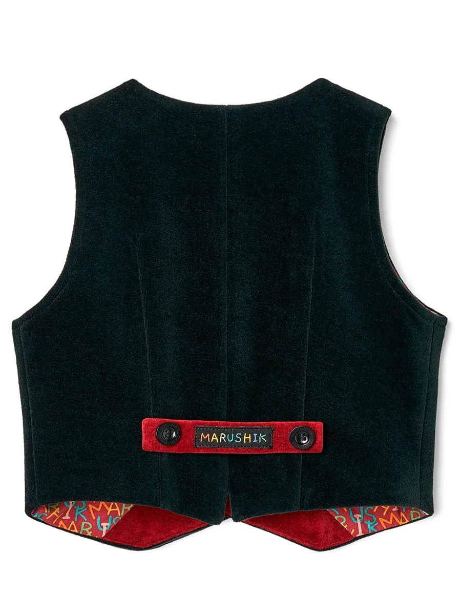 Жилет Лесной Изумруд из бархата