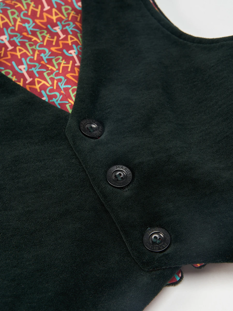 Жилет Лесной Изумруд из бархата