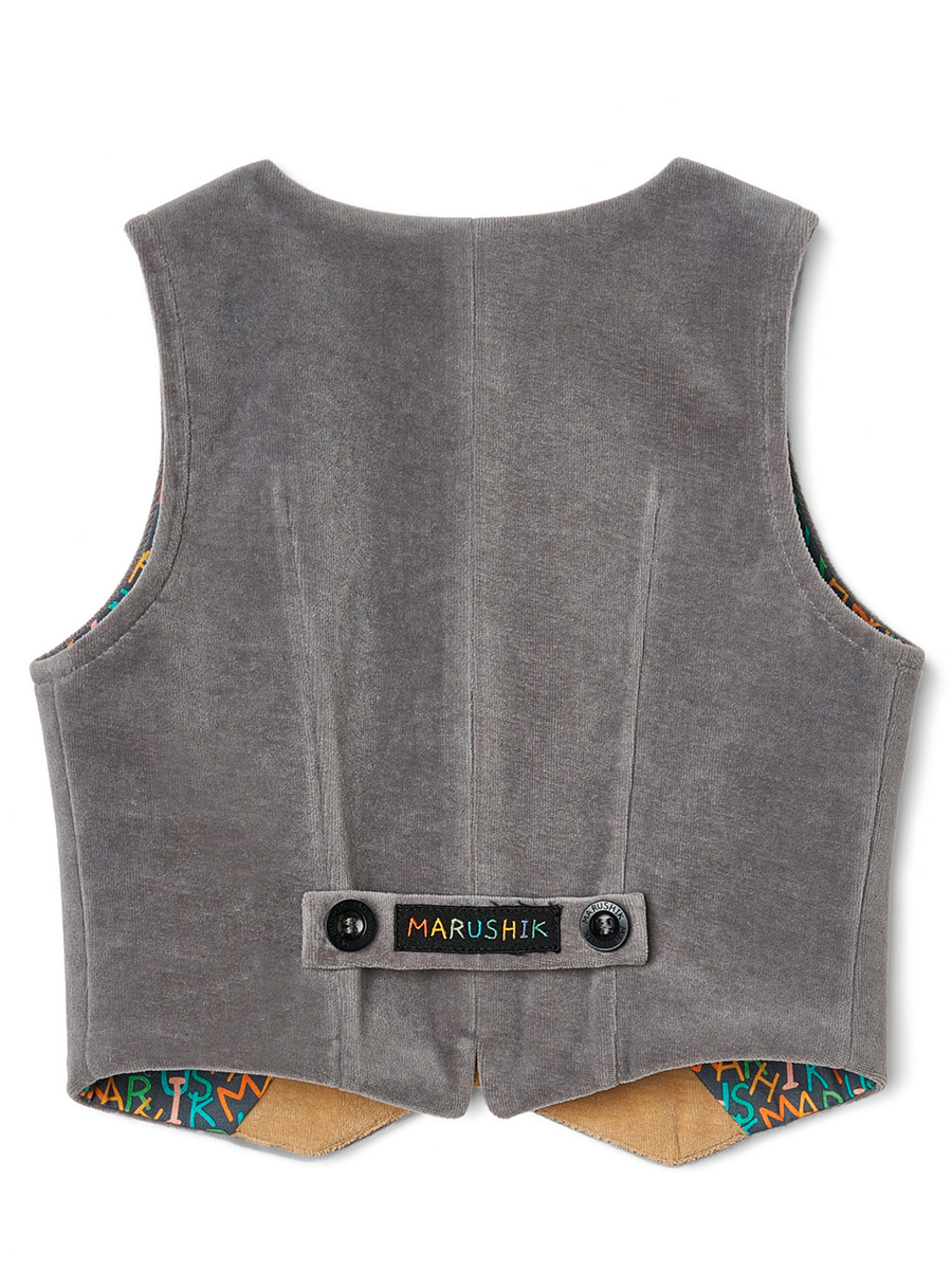 Жилет Серебристый шелк из бархата