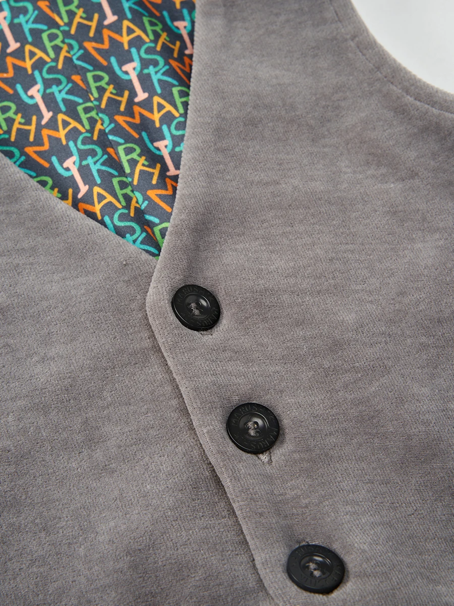 Жилет Серебристый шелк из бархата