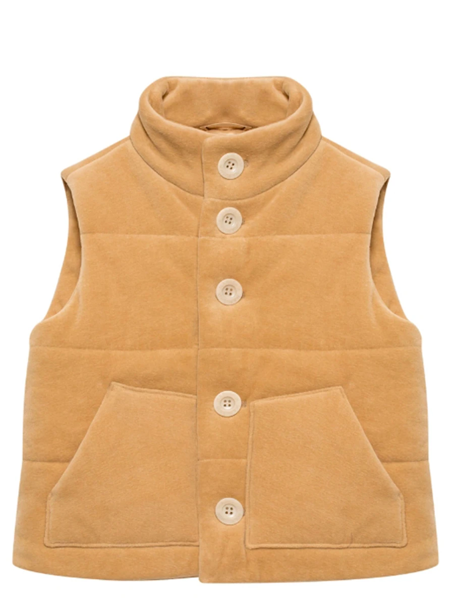 Жилет Бежевая Магия утепленный из бархата