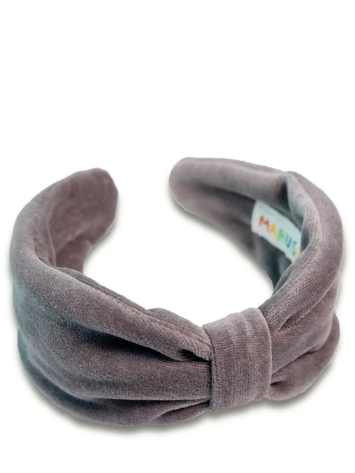 Ободок Серебристый Туман из бархата AMUR BY MARUSHIK