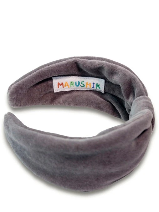 Ободок Серебристый Туман из бархата AMUR BY MARUSHIK