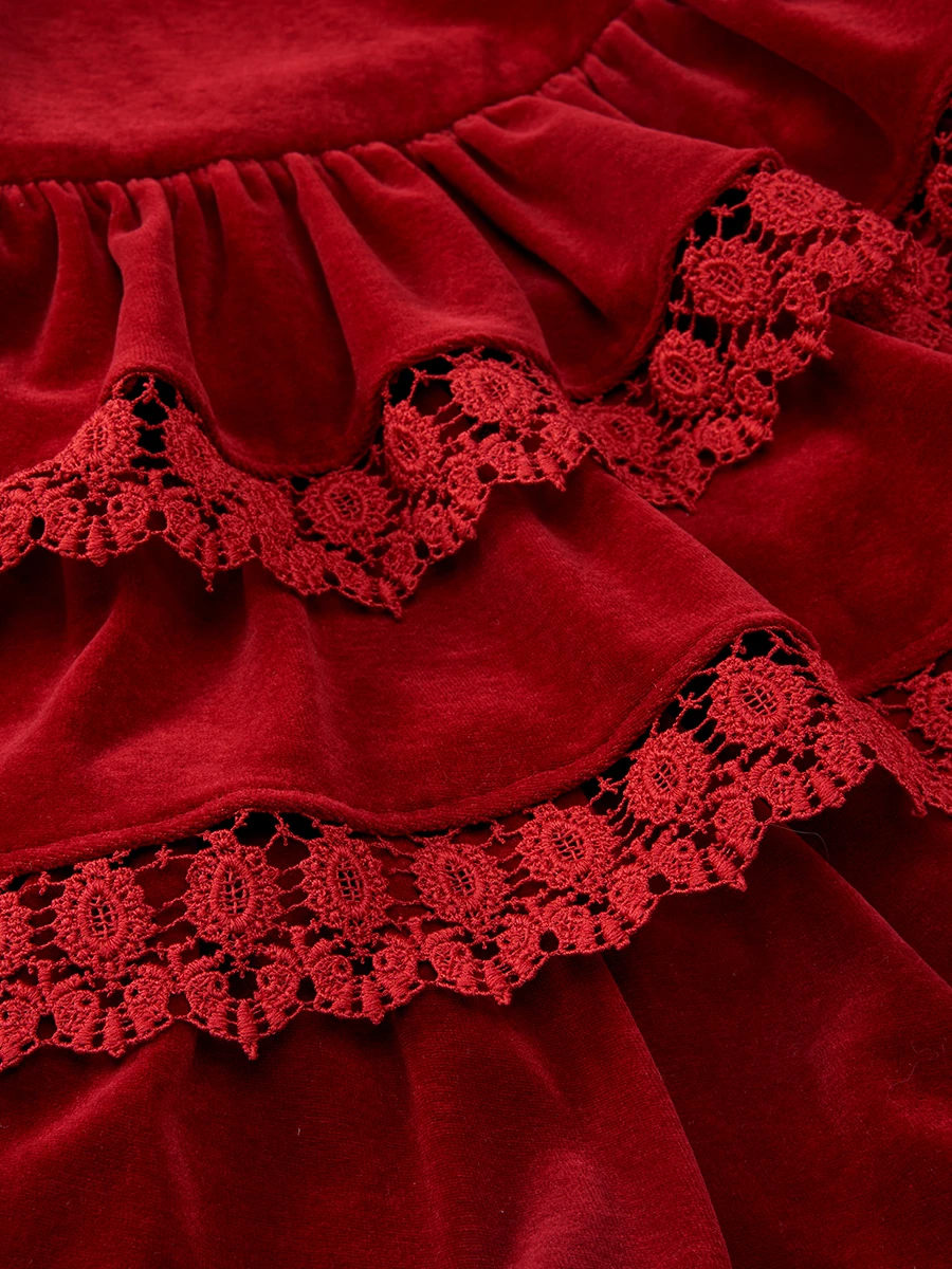 Платье Вишневая Сказка из бархата