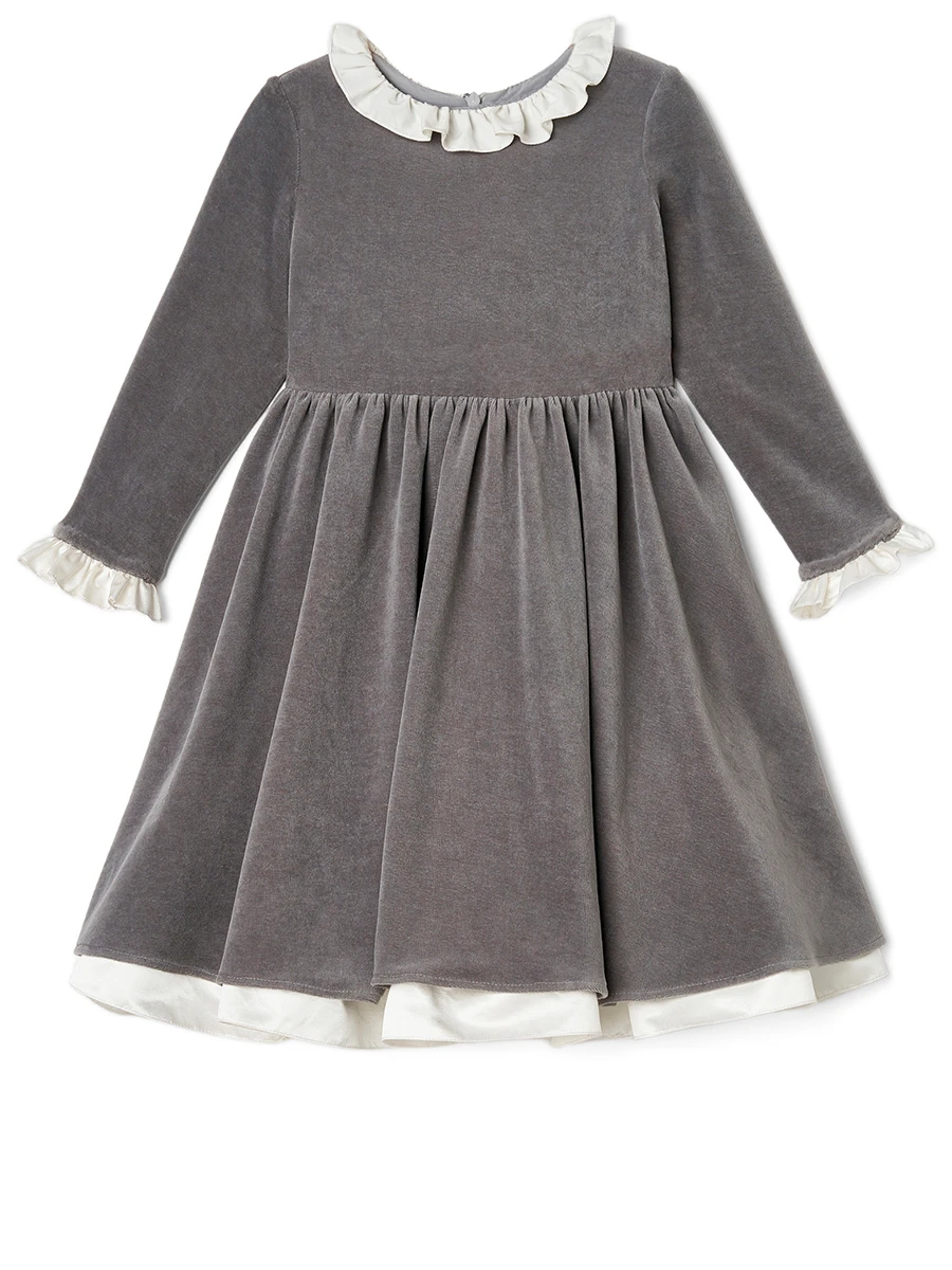 Платье Серебристый шелк из бархата