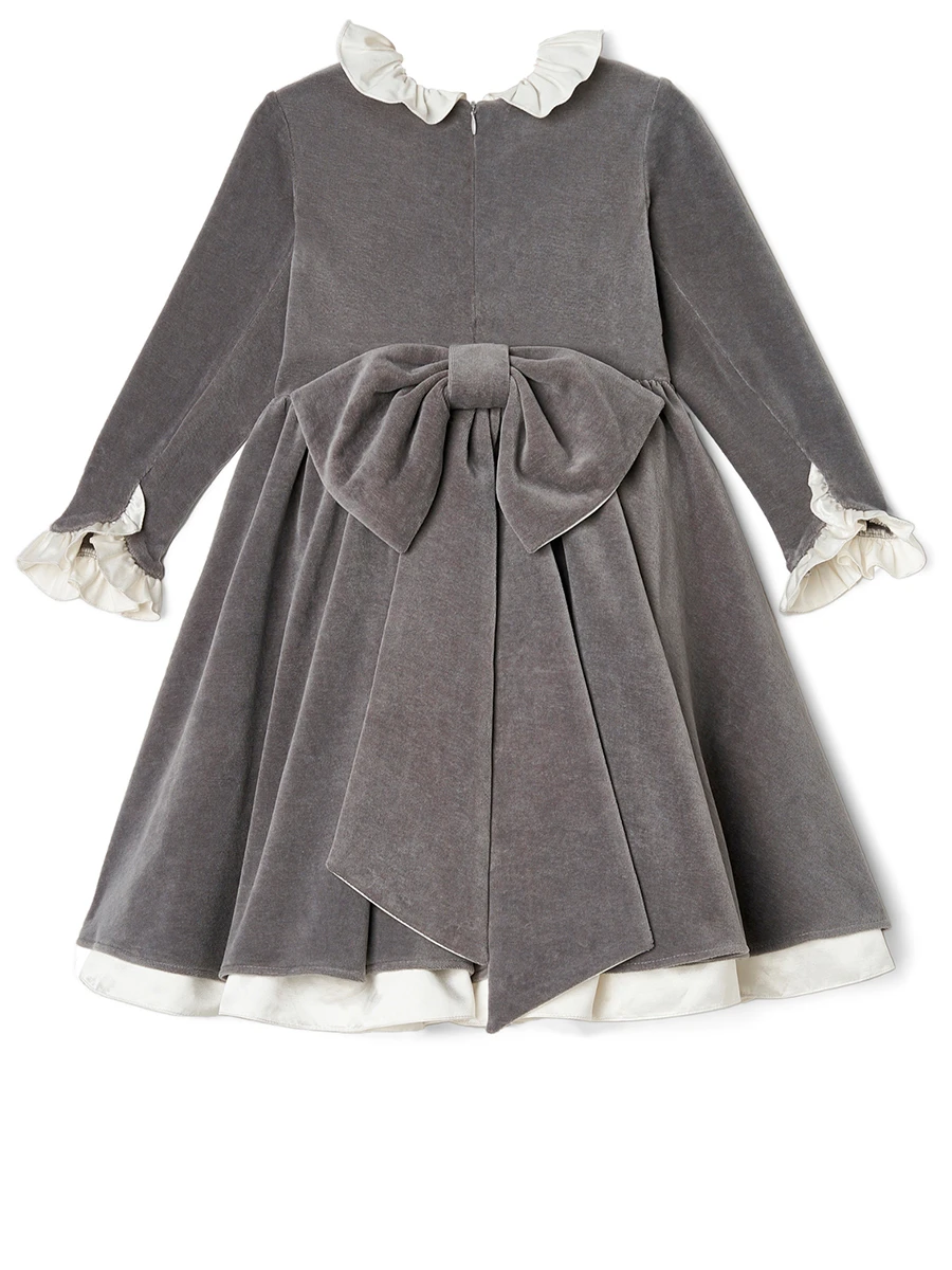 Платье Серебристый шелк из бархата