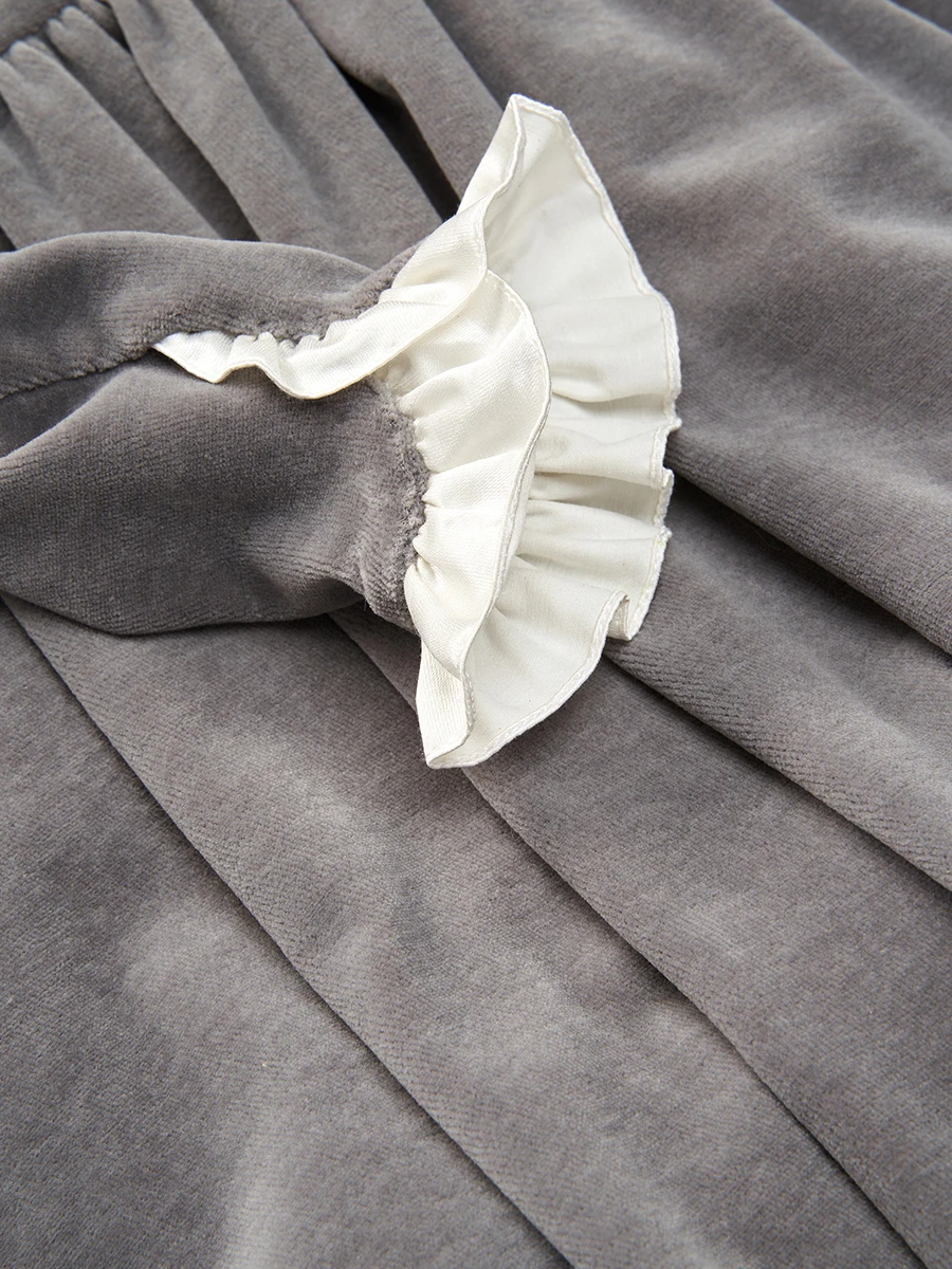 Платье Серебристый шелк из бархата