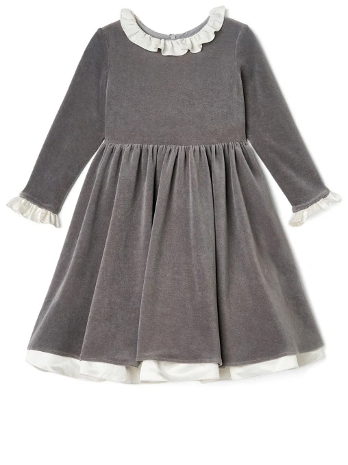 Платье Серебристый шелк из бархата AMUR BY MARUSHIK