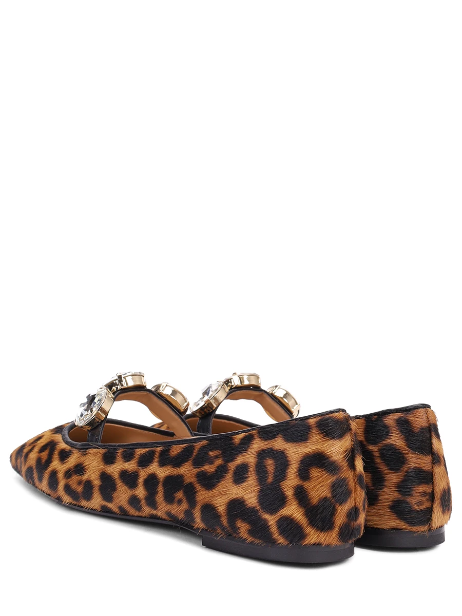 Балетки из кожи и меха