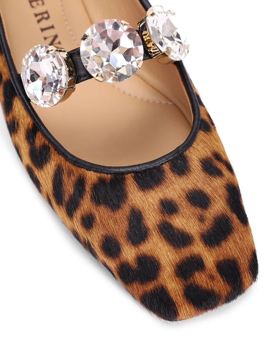 Балетки из кожи и меха