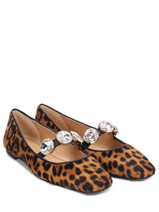 Балетки из кожи и меха PROSPERINE