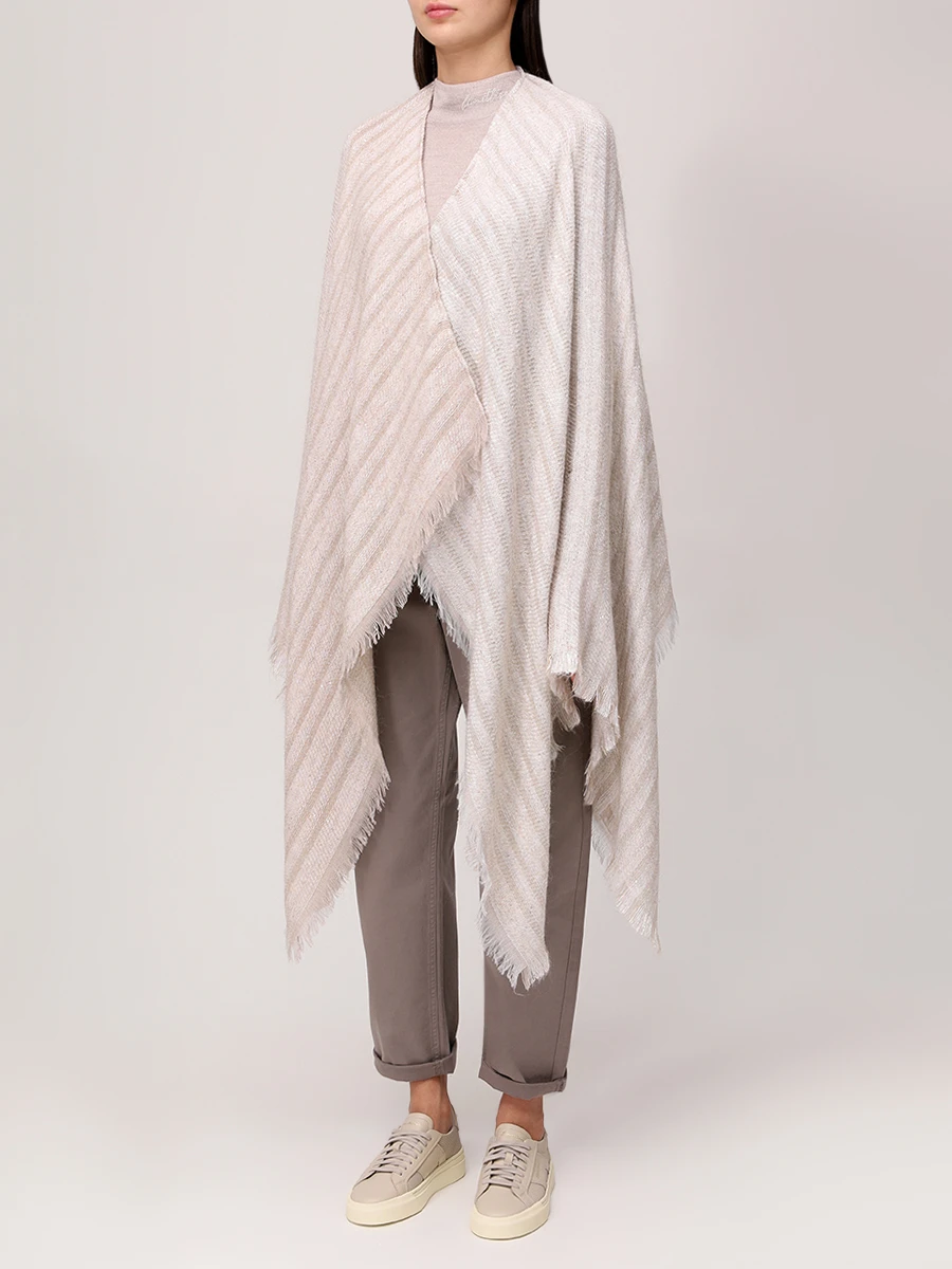 Пончо из вискозы и шерсти