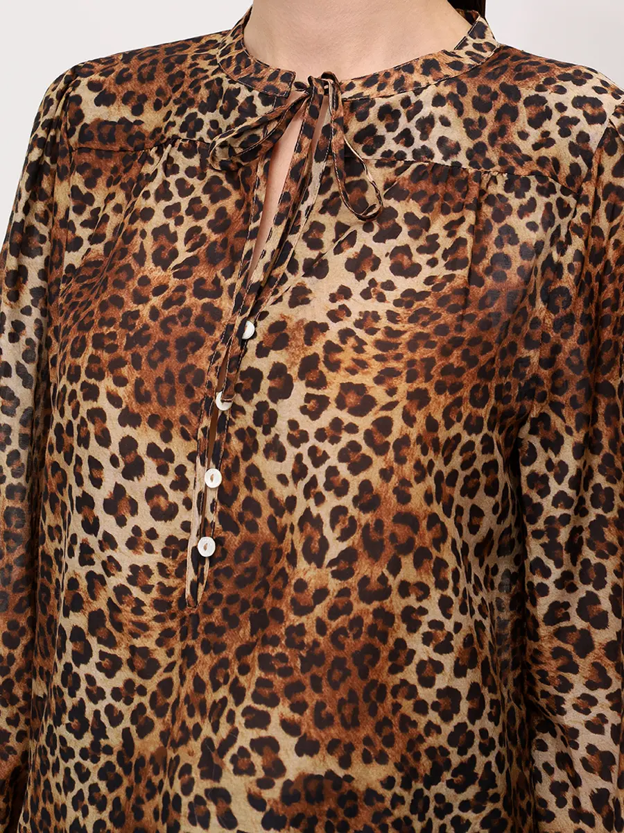 Блуза из хлопка и шелка