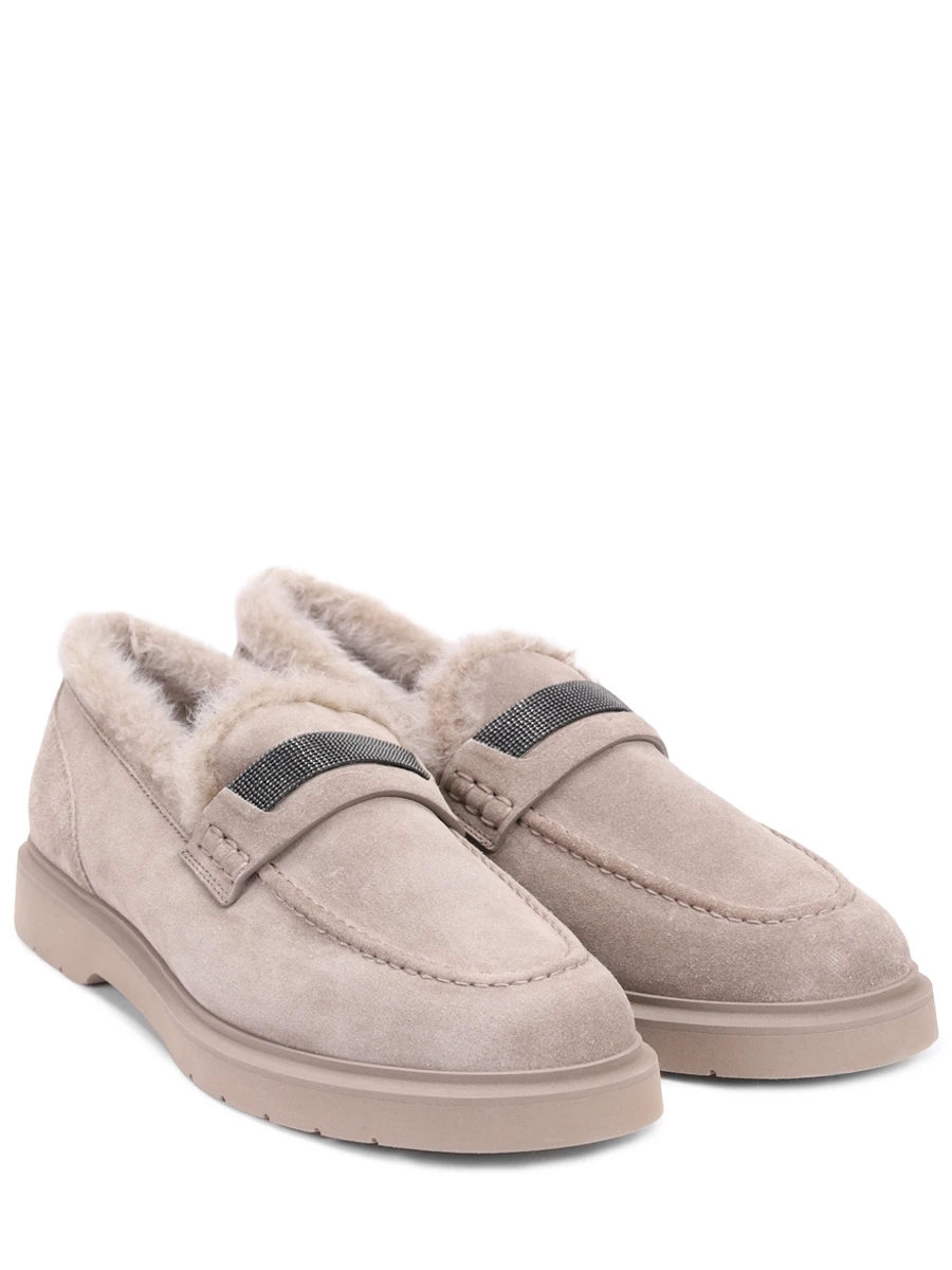 Лоферы замшевые на меху