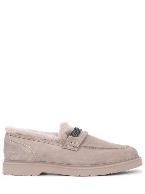 Лоферы замшевые на меху BRUNELLO CUCINELLI